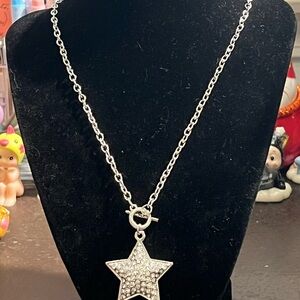 Silver tone Star Pendant Necklace